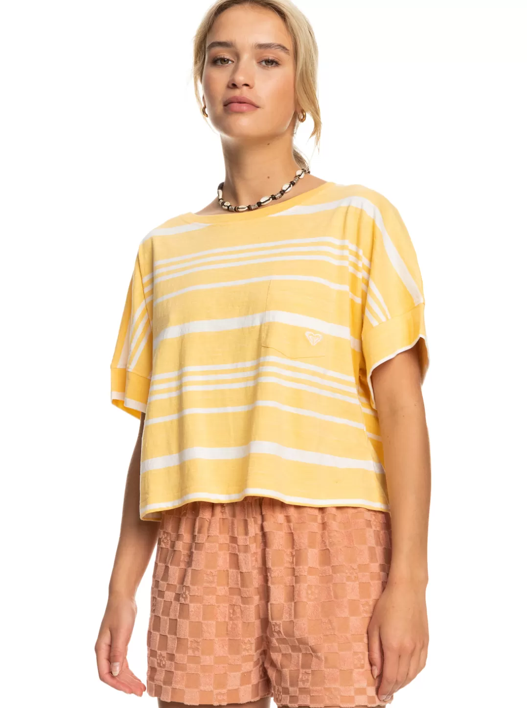 Stripy Sand - T-Shirt Voor Dames*Roxy Shop