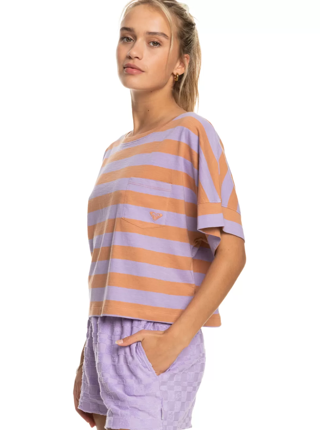 Stripy Sand - T-Shirt Voor Dames*Roxy Cheap