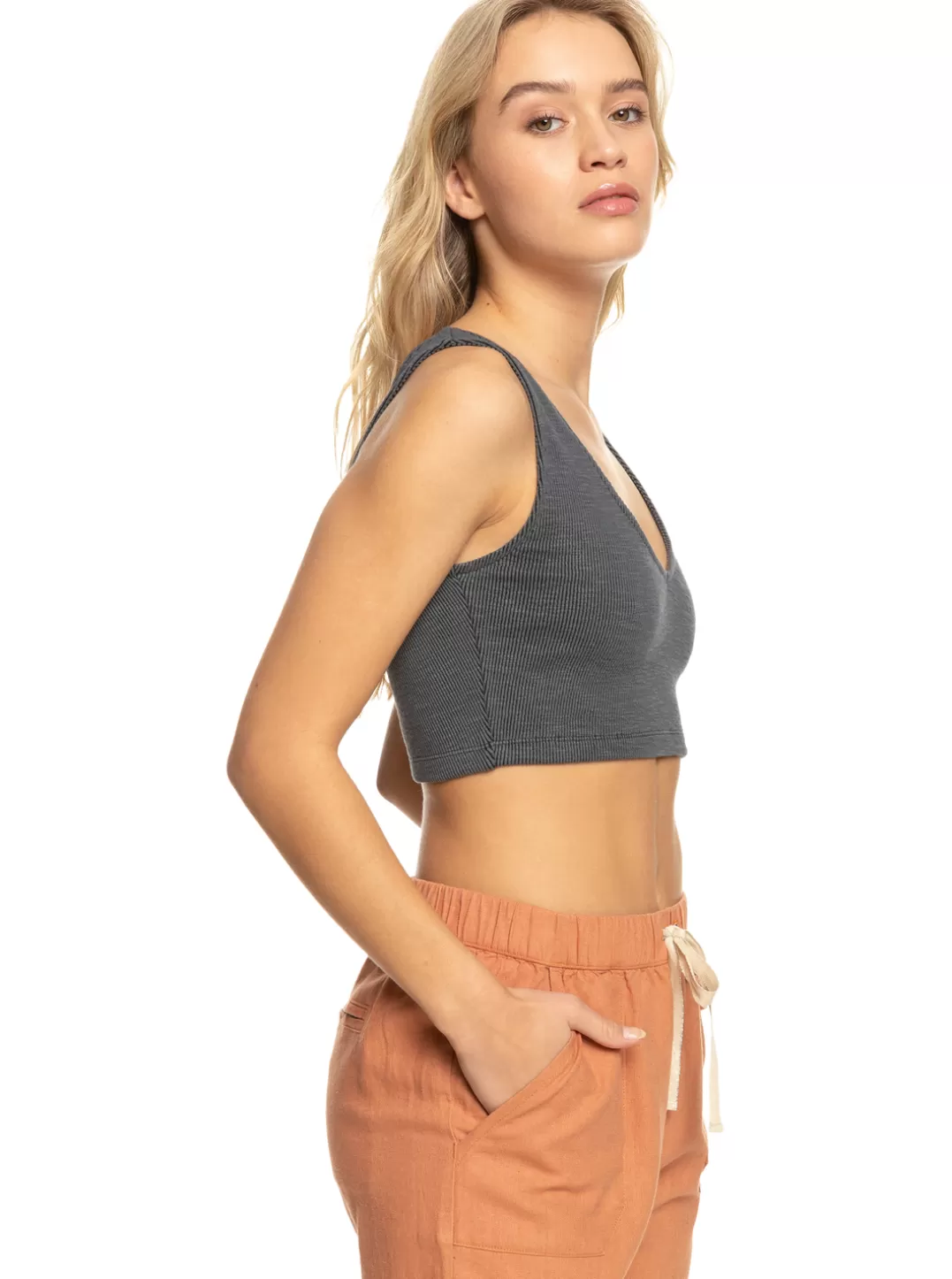 Time To Move - Ribgebreide Strappy Top Voor Dames*Roxy Clearance