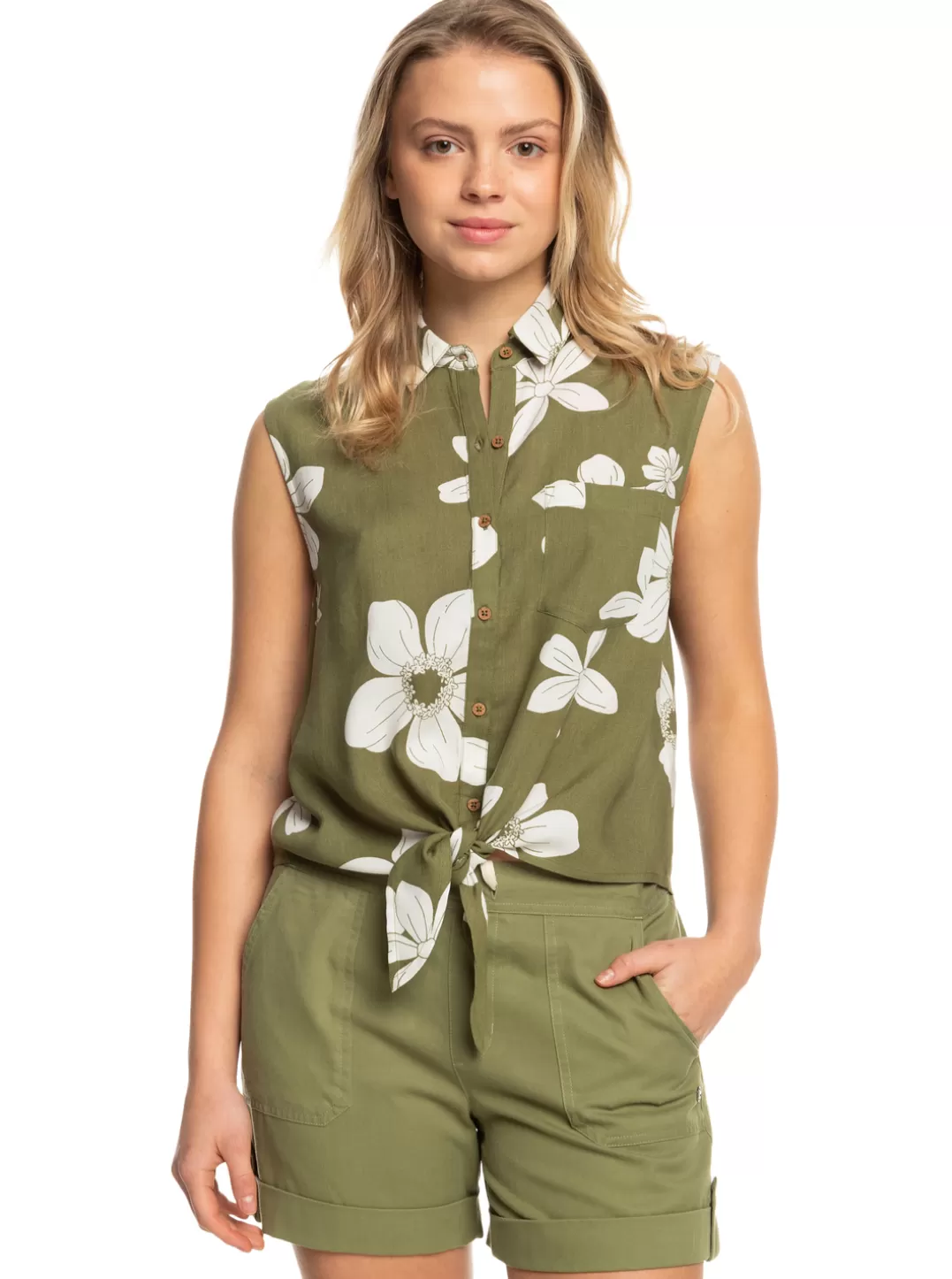 Tropical View - Mouwloos Shirt Voor Dames*Roxy Outlet